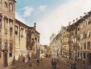Domenico Quaglio The Residenzstrabe in front of the Max-Joseph-Platz in the year 1826 oil on canvas